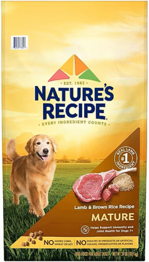 Nature's Recipe Mature Lamb & Rice Recipe Dry Dog Food, 24-lb bag